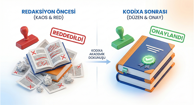 Reddedilen tez ve onaylanan tez arasındaki akademik redaksiyon farkı